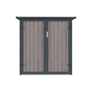 Vente-unique Fahrradbox Niki Anthrazitgrau  Naturfarben Dunkel 128 cm
