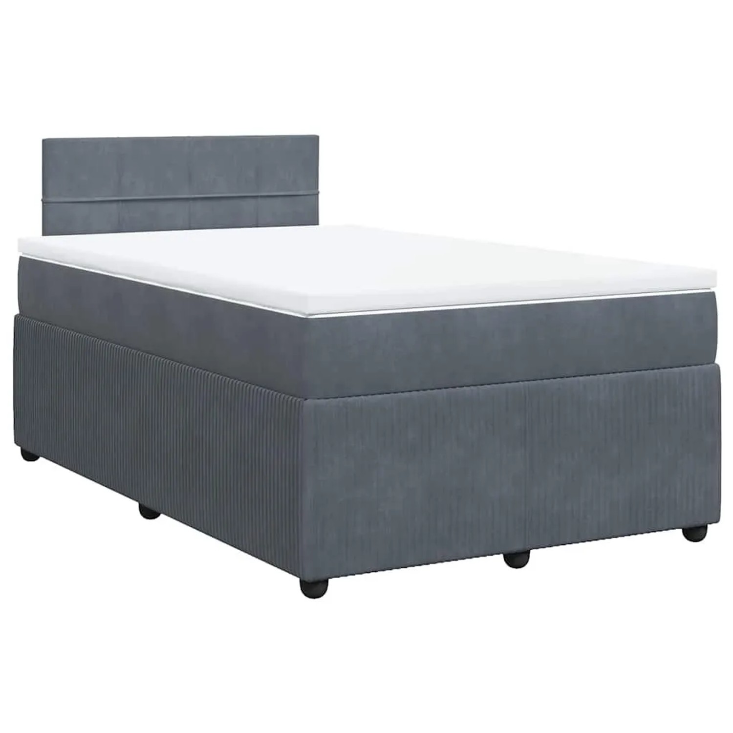 vidaXL Boxspringbett mit Matratze Dunkelgrau 120x190 cm Samt 3287687 günstig online kaufen