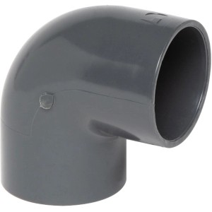 Grauer Steinbach PVC Winkel 90° für Pool Verrohrung, Außendurchmesser 50mm.