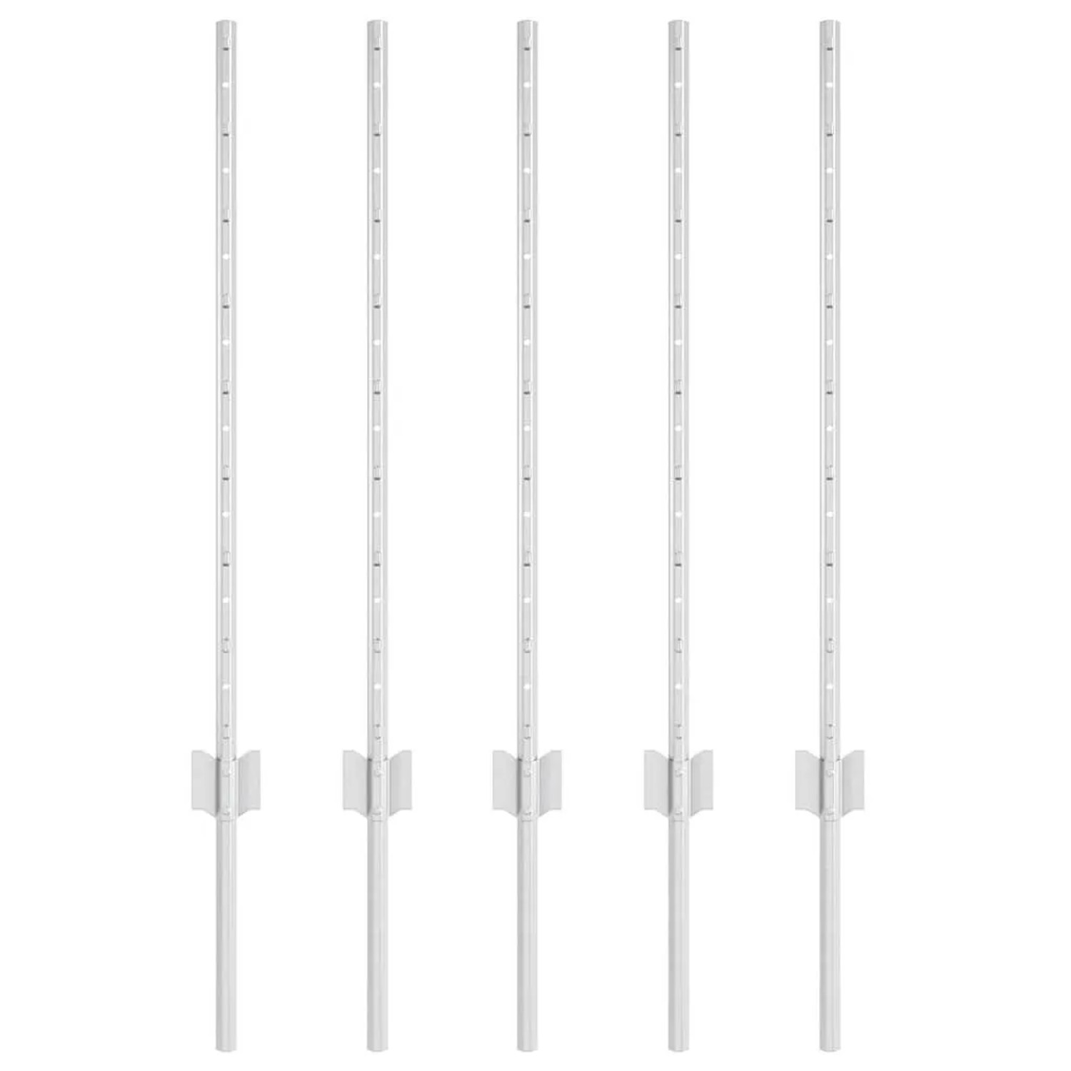 vidaXL Zaunpfosten 5 Stk Silber 80 cm Stahl 42006294 günstig online kaufen