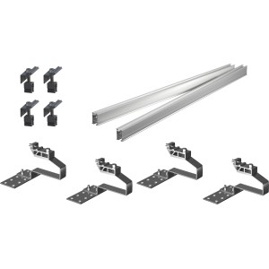 Green Solar Grundset für Ziegeldach mit Befestigungsmaterial für 1 PV-Modul.