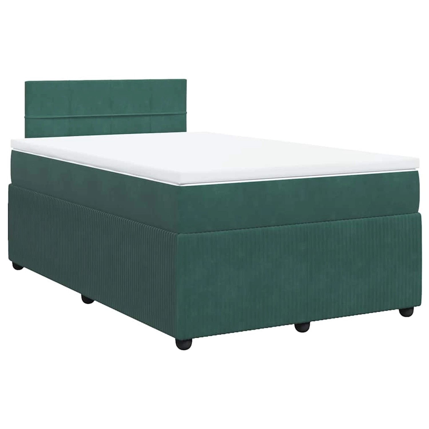 vidaXL Boxspringbett mit Matratze Dunkelgrün 120x190 cm Samt 3287689 günstig online kaufen
