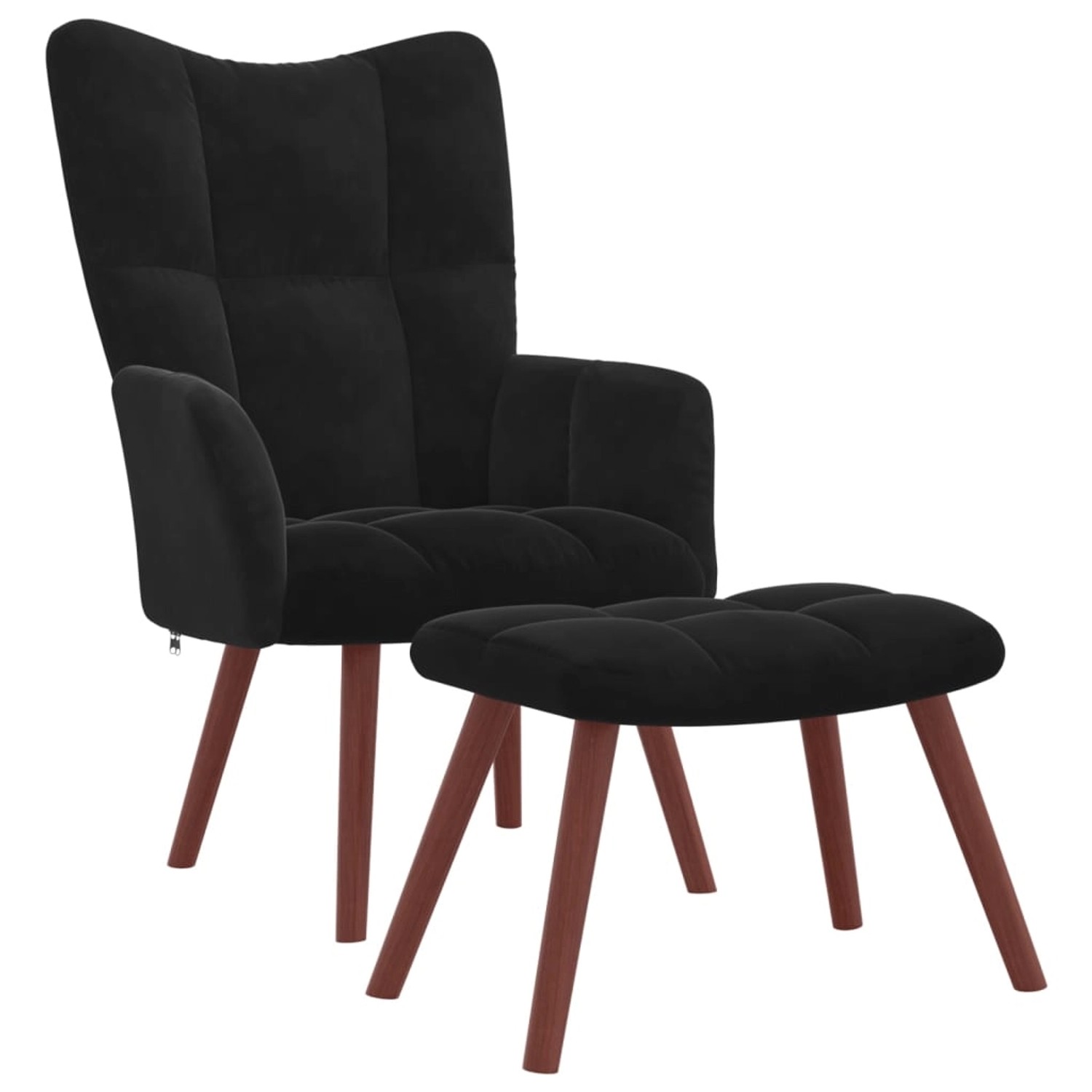 vidaXL Relaxsessel mit Hocker Schwarz Samt Modell 6 günstig online kaufen