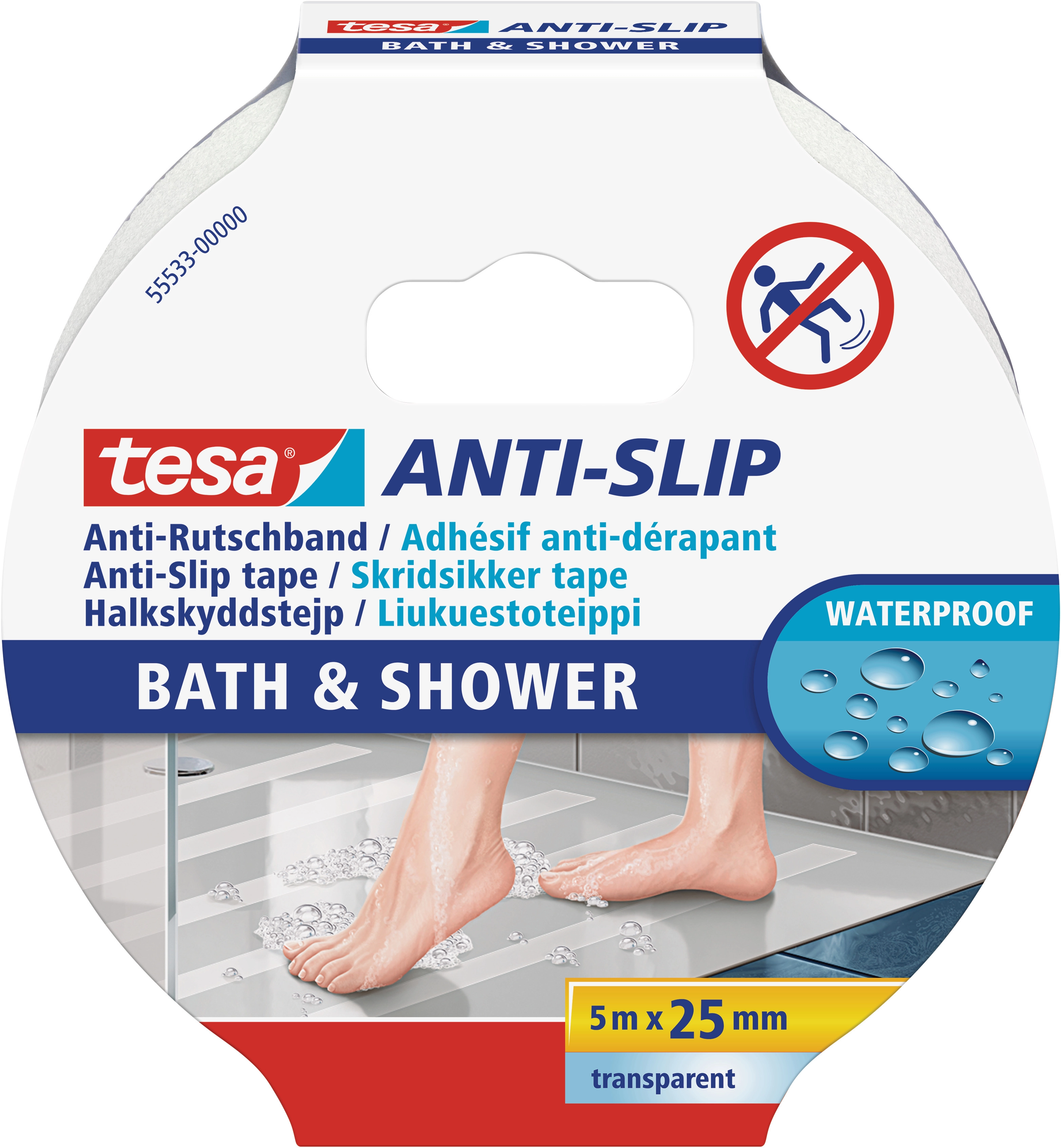 Tesa Anti-Rutschband Bad und Dusche Transparent 5 m x 25 mm kaufen bei OBI