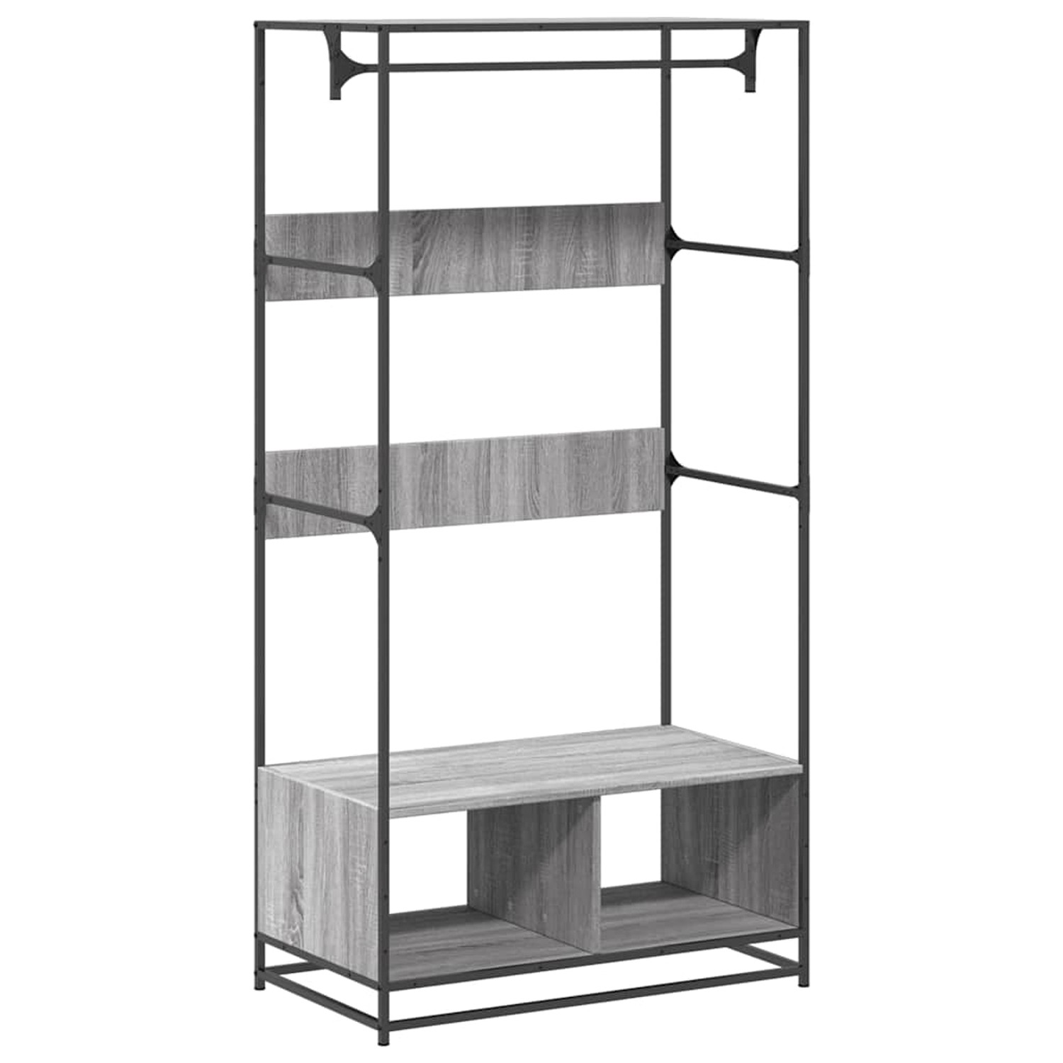 vidaXL Kleiderständer Grau Sonoma 90x50x180 cm Holzwerkstoff 849297