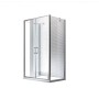 Glas Duschkabine Mille, 75x90x75x195cm, Eckeinstieg mit Klarglas und Chrom-Beschlägen.