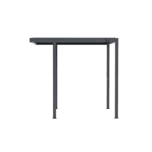 Anthrazitfarbene MWH BBQ Pergola O88, 2,5x2,5m, mit verstellbarem Lamellendach für Garten und Sonnenschutz.