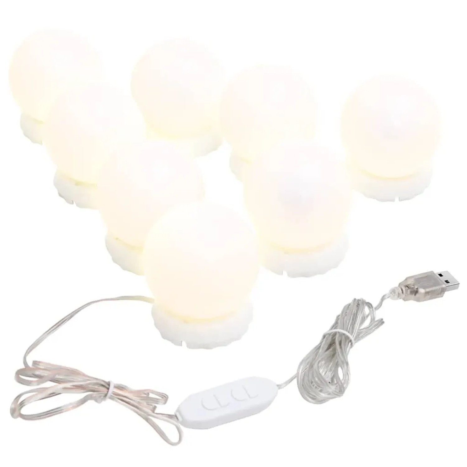 vidaXL Spiegelleuchte mit 8 LED-Glühbirnen Warmweiß und Kaltweiß 335864_2