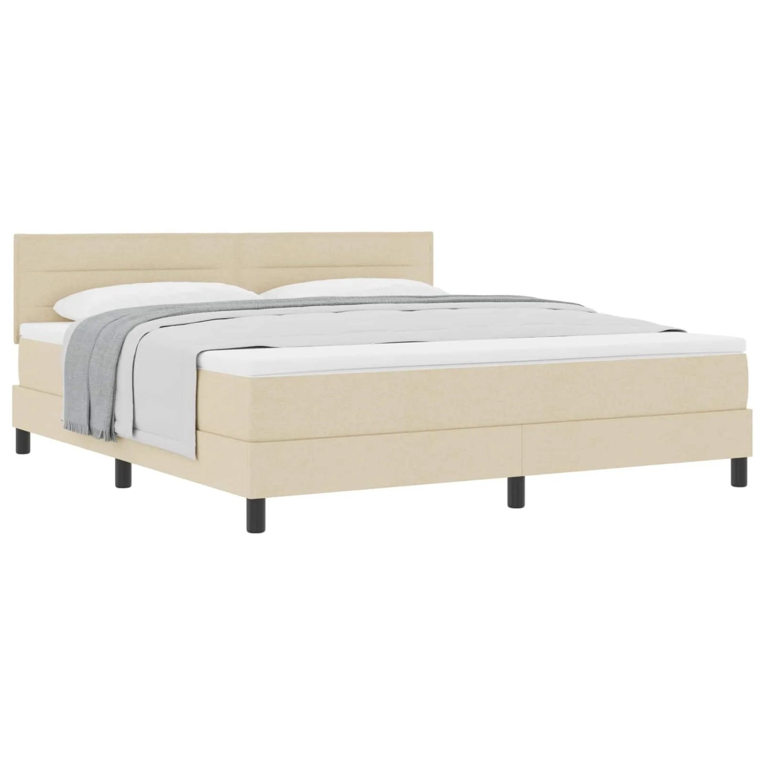 vidaXL Boxspringbett mit Matratze Creme 180 x 200 cm Stoff 3338634 günstig online kaufen