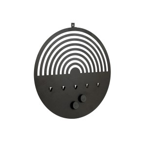 Schwarze Denpanels Memotafel Ø 30 cm für Akustikpaneele mit Schrauben.