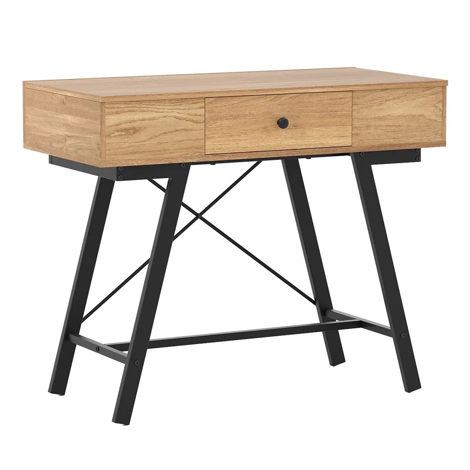 Costway Schminktisch Rustikal mit Ladestation 6 Fächern Natur günstig online kaufen