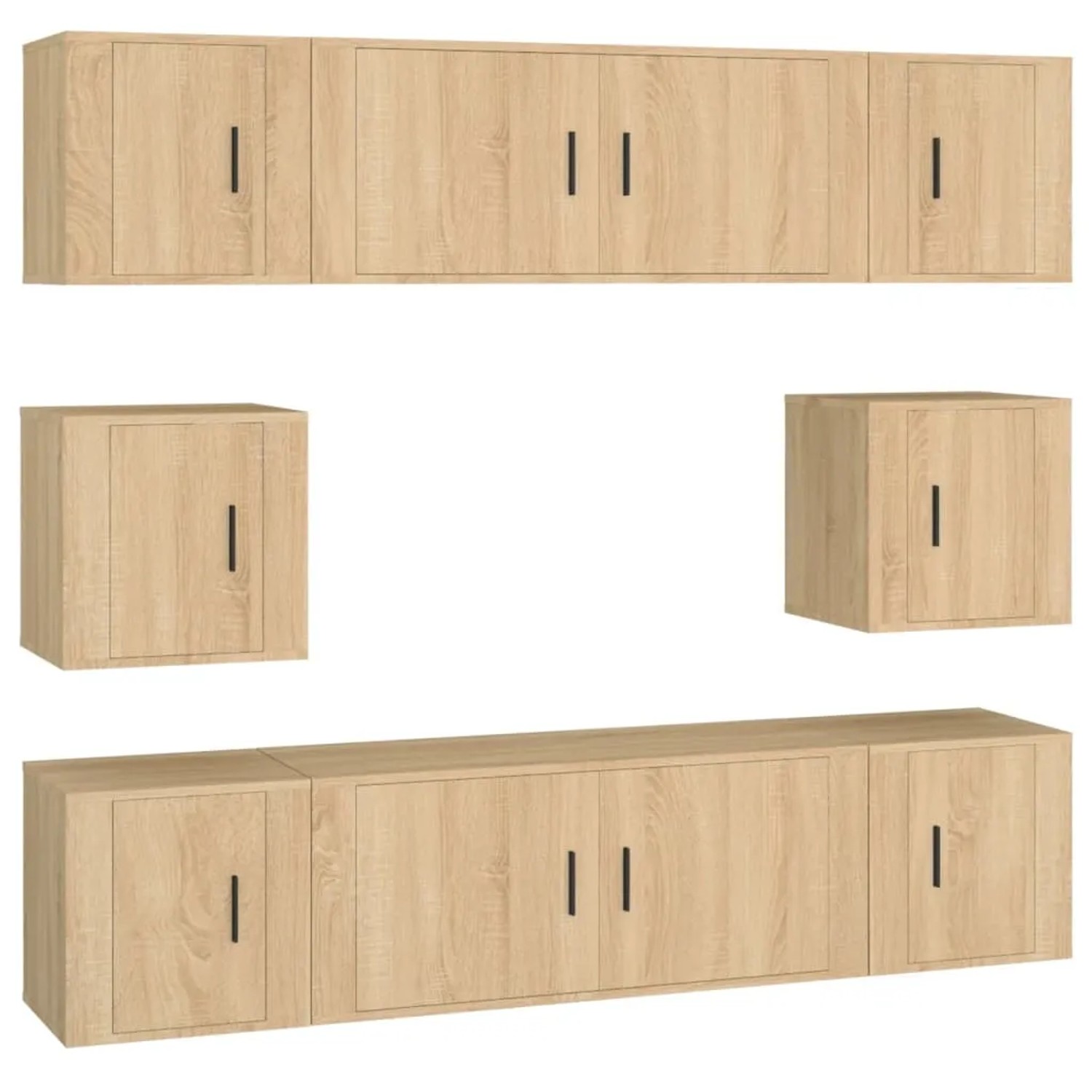 vidaXL 8-Tlg TV-Schrank-Set Sonoma-Eiche Holzwerkstoff 3188673