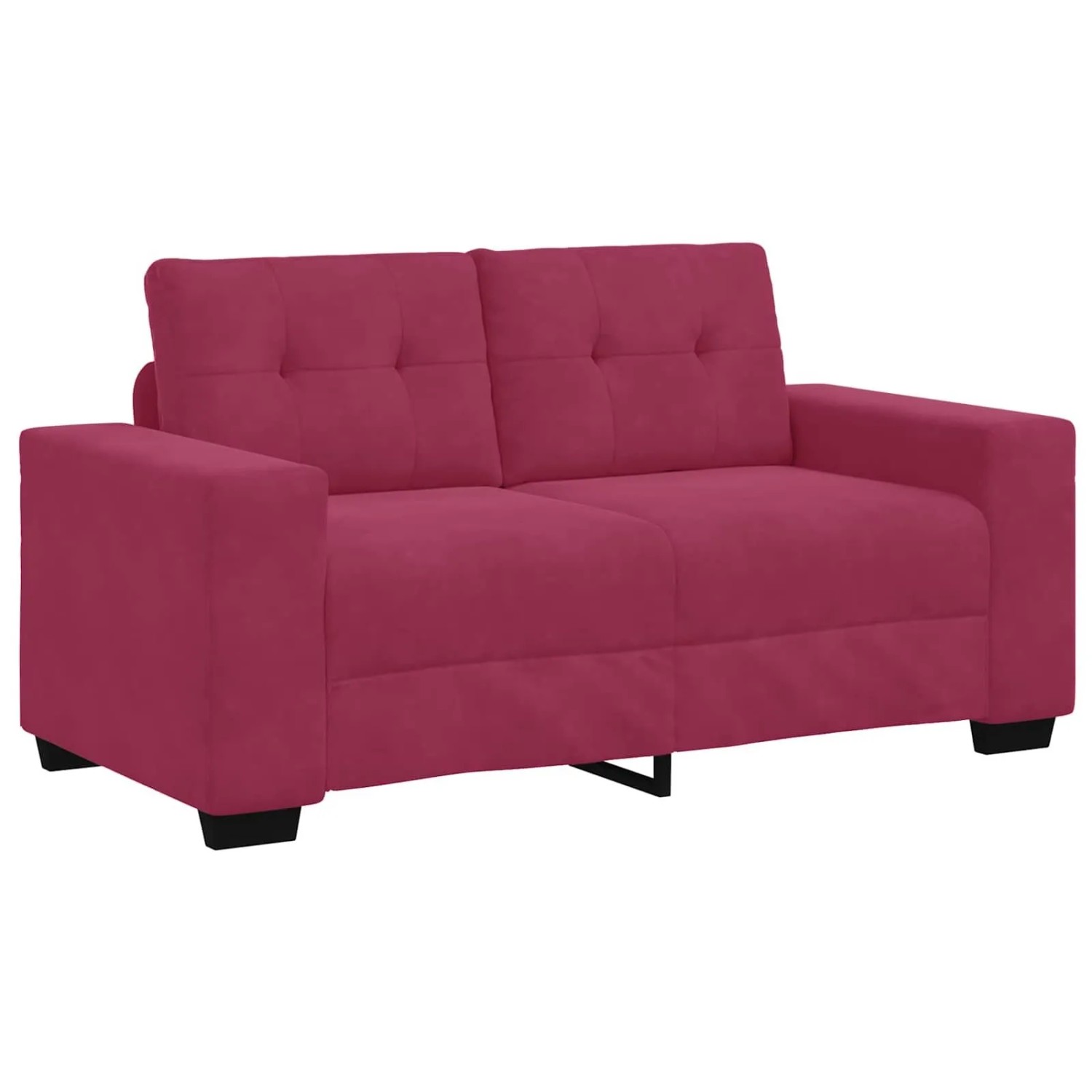 vidaXL Zweisitzer-Sofa mit Kissen Weinrot Samt 4105114 günstig online kaufen
