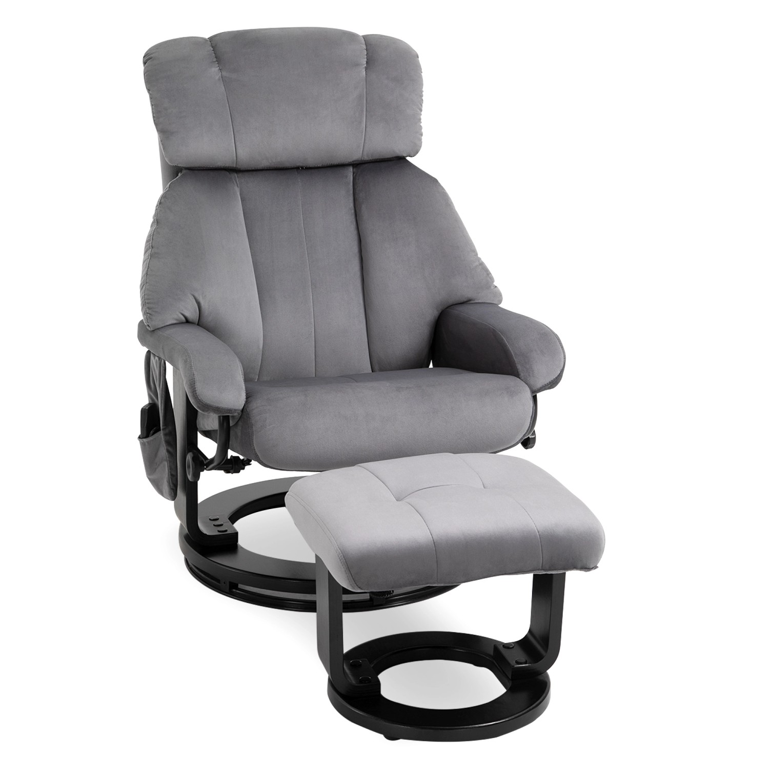 HOMCOM Massagesessel mit Liegefunktion Massagefunktion Grau 76 x 80 x 102 cm
