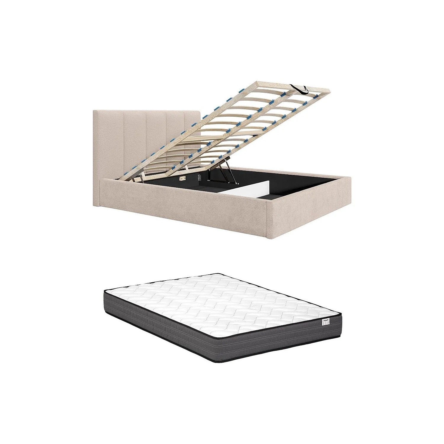 Vente-unique Bett Mit Bettkasten Kilaclo Beige 211 cm