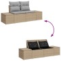 8-teiliges Garten-Esszimmer-Set aus Rattan mit Kissen und Stauraum.