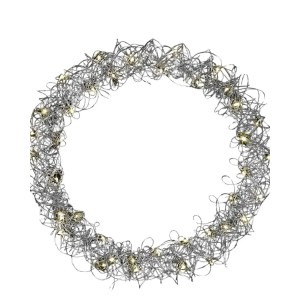 Lex LED Metallkranz Ø 30 cm Feinmaschig Weihnachtskranz Lichterkette Batterie Deko Warmweiß