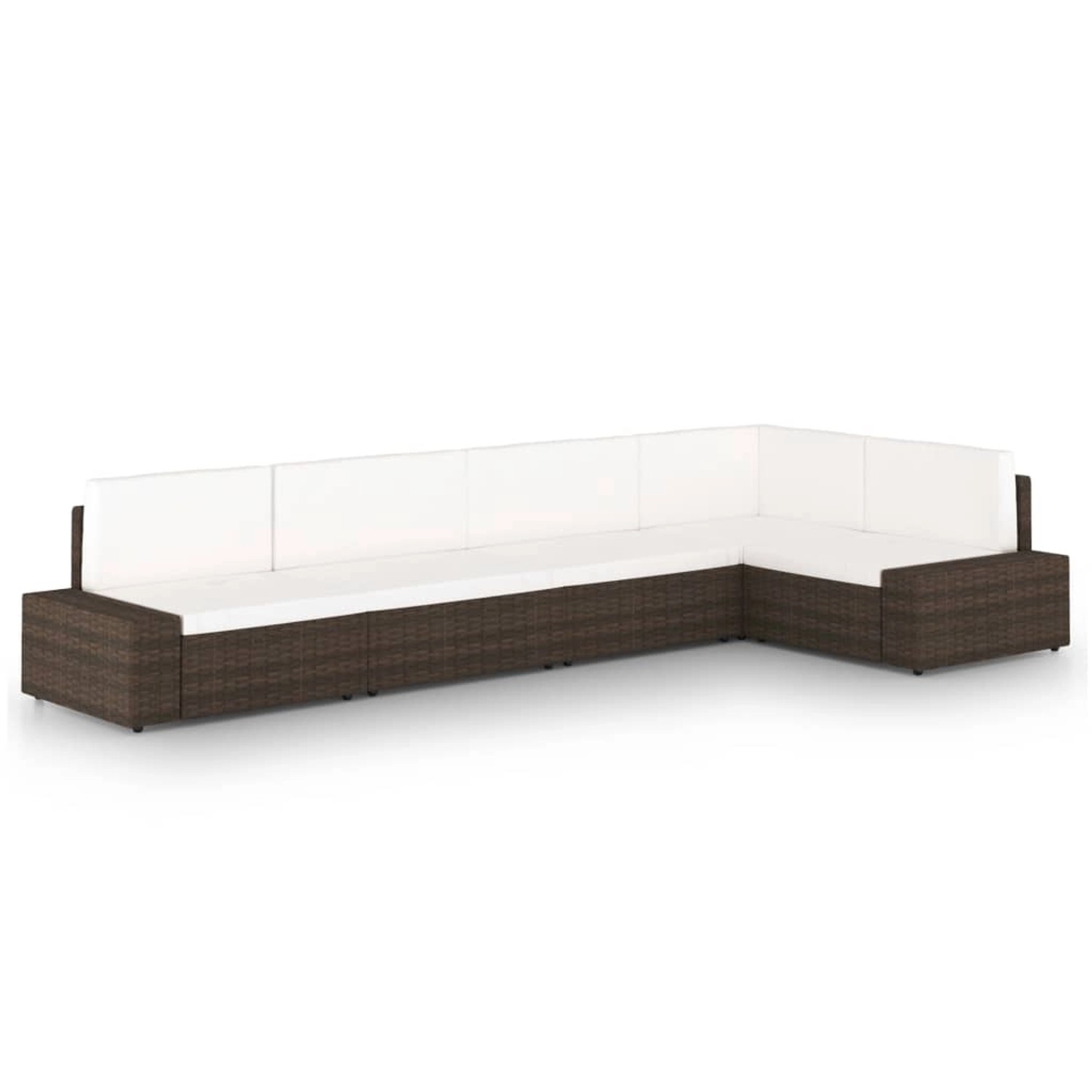 vidaXL 5-Tlg Garten-Lounge-Set mit Kissen Braun Poly Rattan 3067153
