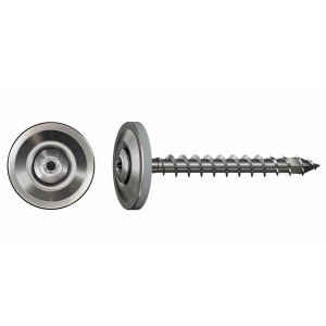 Spax Spenglerschraube A2, 4,5x35 mm, mit Linsenkopf und Dichtscheibe, geeignet für Dach- und Außenanwendungen.