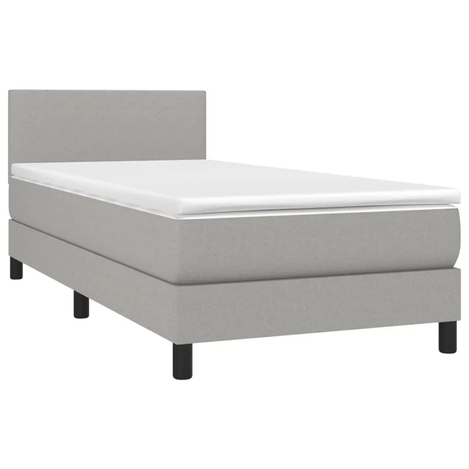 vidaXL Boxspringbett mit Matratze & LED Hellgrau 100x200 cm Stoff 3132973 günstig online kaufen
