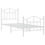 Weißes Metall Bettgestell 80x200 cm mit Kopf- und Fußteil für Jugendzimmer oder Schlafzimmer.