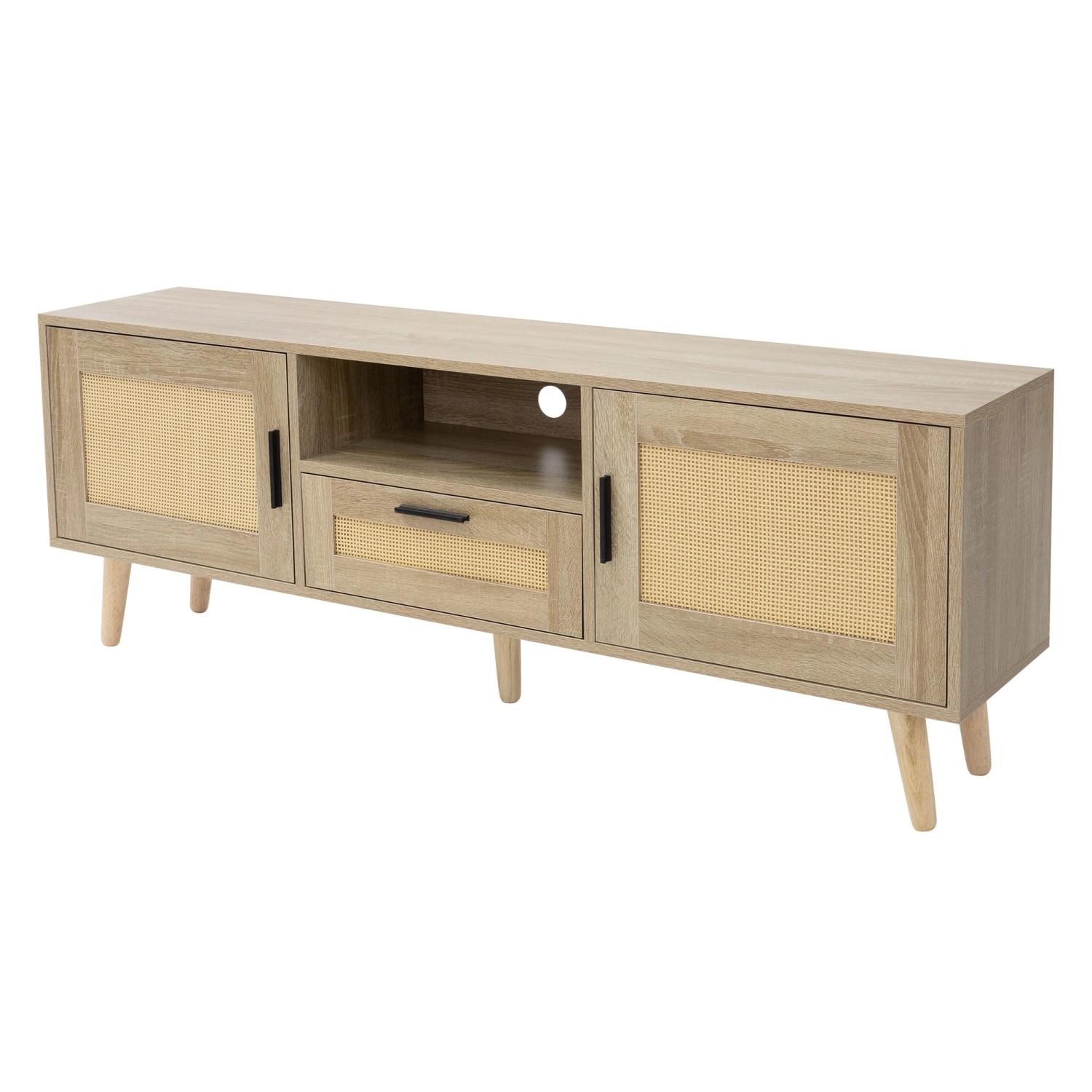 ML-Design TV-Schrank 140x50,5x30 cm Eiche Optik Fernseher bis 65 Zoll günstig online kaufen