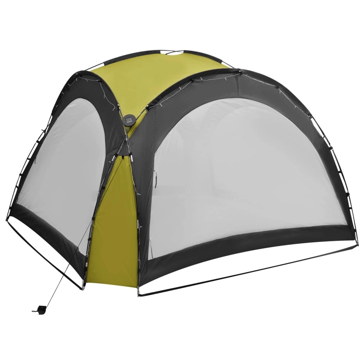 Grünes vidaXL Partyzelt mit LED und 4 Seitenwänden, ideal für Gartenpartys und Camping.