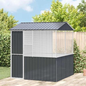 vidaXL Vogelkäfig Anthrazit 215 x 209 x 230 cm Verzinkter Stahl 3325170