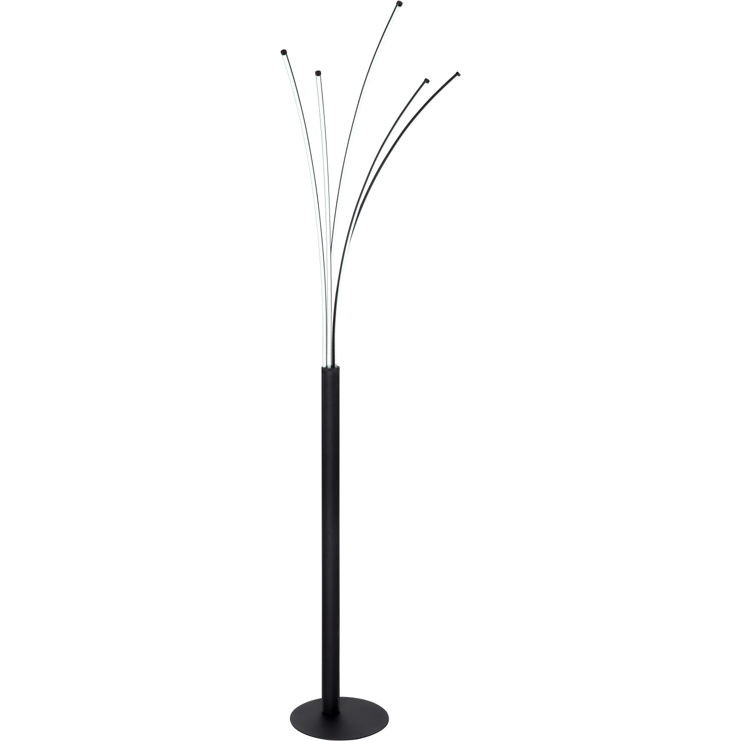 Schwarze, dimmbare LED Stehlampe Bizzy mit Smart Home Funktion für Wohnzimmer & Büro.