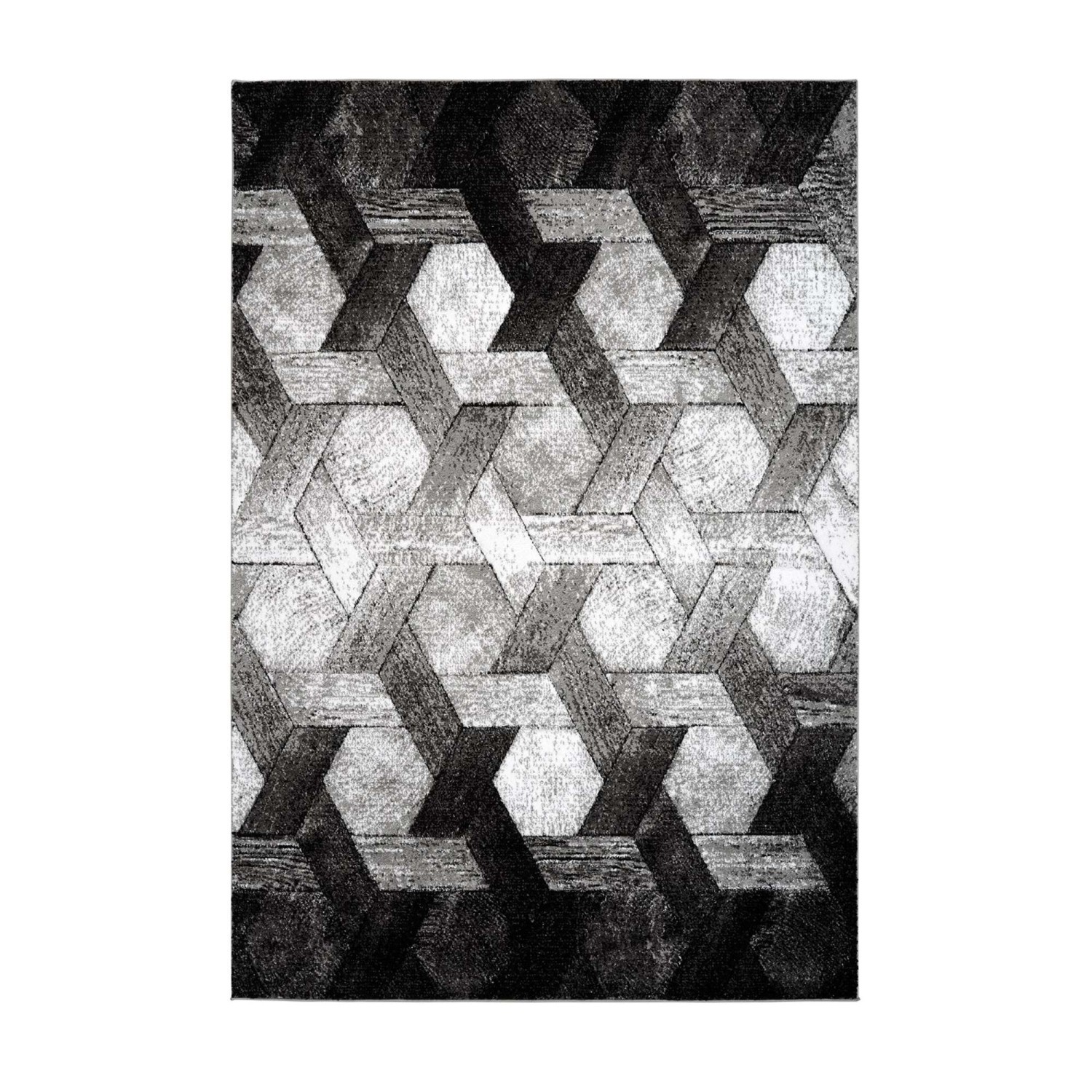 MeGusta Kurzflor Teppich Modern Grau 3DEffekt 160 x 230 cm günstig online kaufen