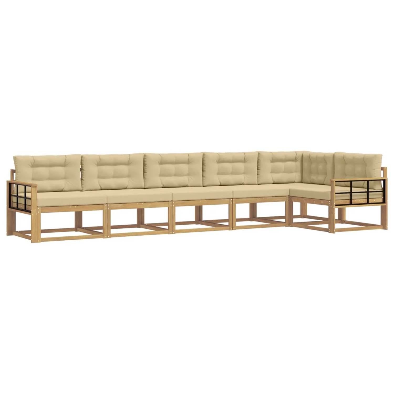 vidaXL Outdoor-Sofagarnitur mit Kissen 4-Tlg Weiß und Beige Polyester 3386527