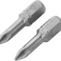 Zwei LUX Torsion Bits Comfort PH1 aus Stahl, geeignet für Schraubarbeiten.