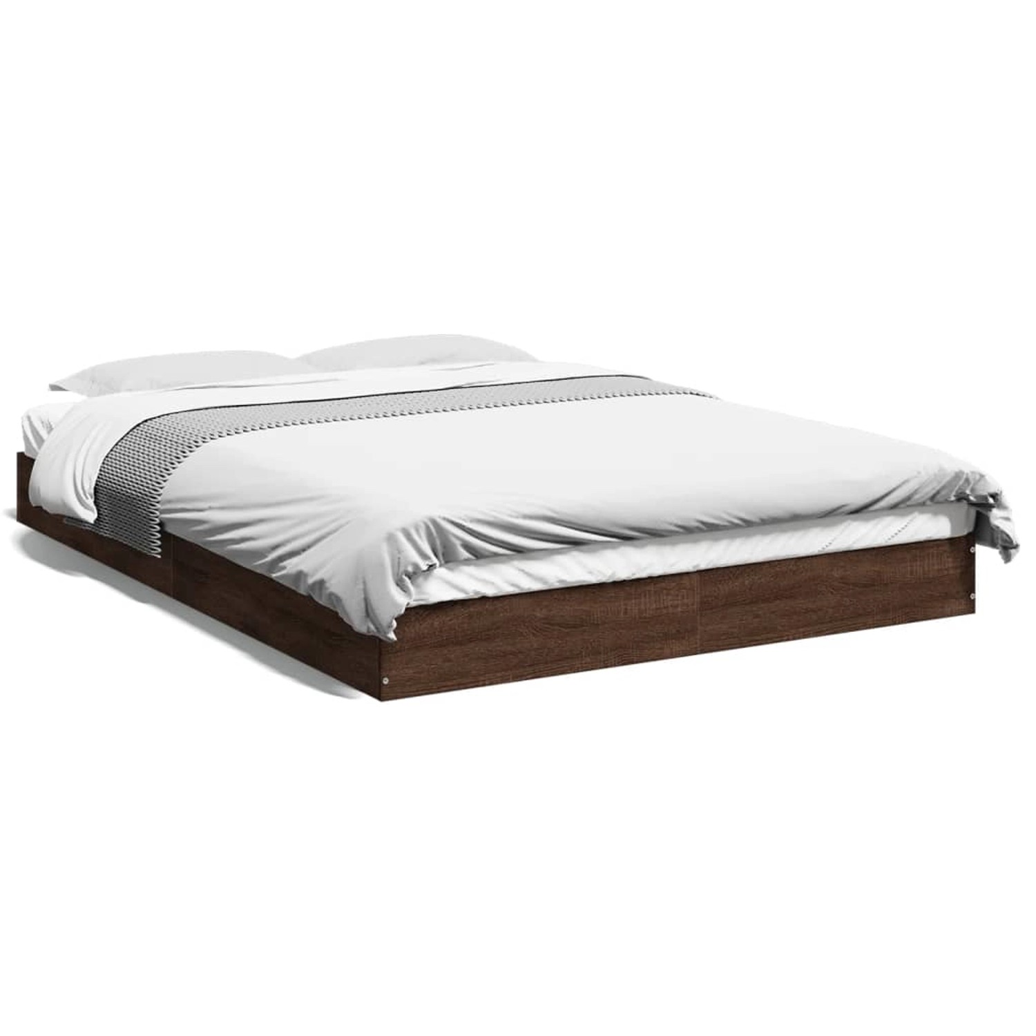 vidaXL Bettgestell ohne Matratze Braun Eichen-Optik 140x200 cm Holzwerkstof günstig online kaufen