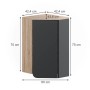 Vicco Eckhängeschrank Karen in Anthrazit und Sonoma Eiche, 50x75 cm, mit Tür und offenen Fächern.