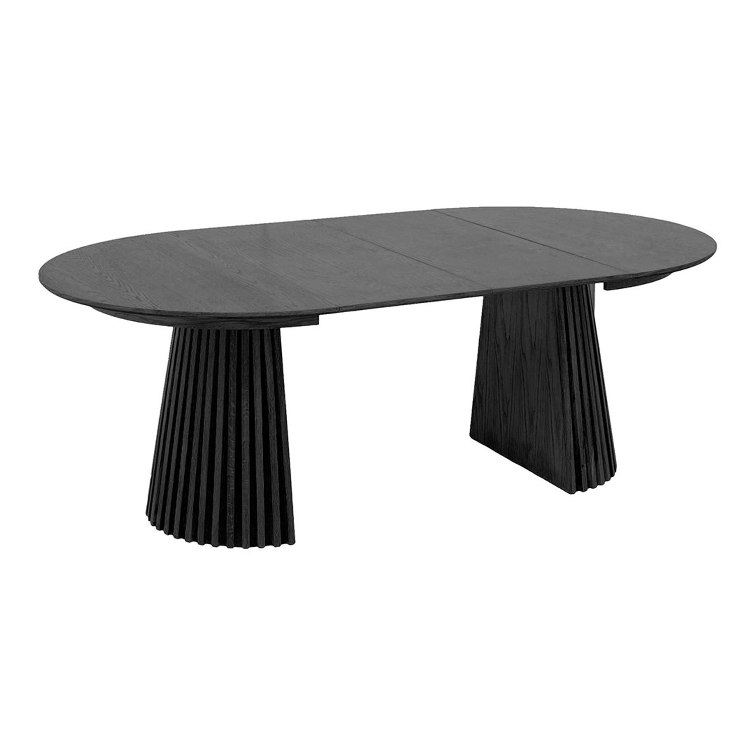 ebuy24 Osaka Esstisch Inkl 2 Ansteckplatten ø120x120-160-200cm Schwarz günstig online kaufen