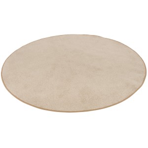Runder, beiger Kurzflorteppich Joy von Snapstyle Trend Velours, 133cm Durchmesser.