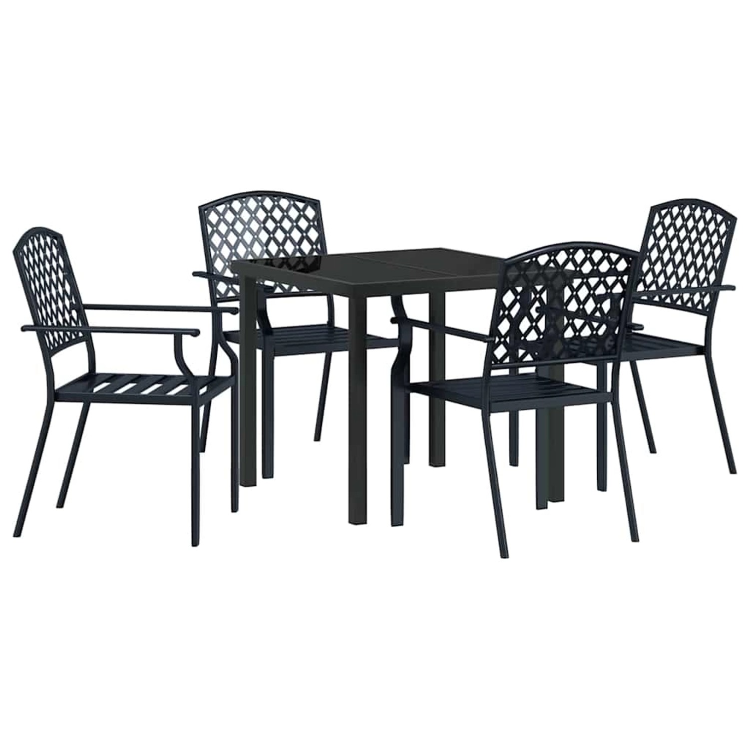 vidaXL 5-Teiliges Garten-Essbereich Anthrazitstahl 3379304