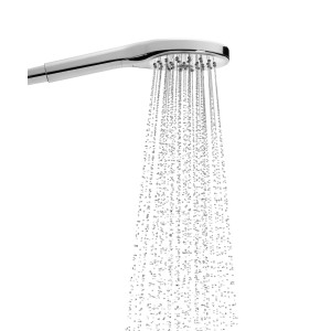 Sturotec Handbrause Chrom, rund, 3 Strahlarten, Eco-Line mit Wasserstrahl.