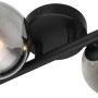Moderne Globo LED-Wandleuchte Riha, 2-flammig, schwarz matt mit rauchfarbenen Glasschirmen.