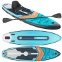 Aufblasbares Tectake SUP Board Palagios in Blau/Orange mit Kajak-Sitz, Paddel und Kamerahalterung. Stabil für Wassersport.