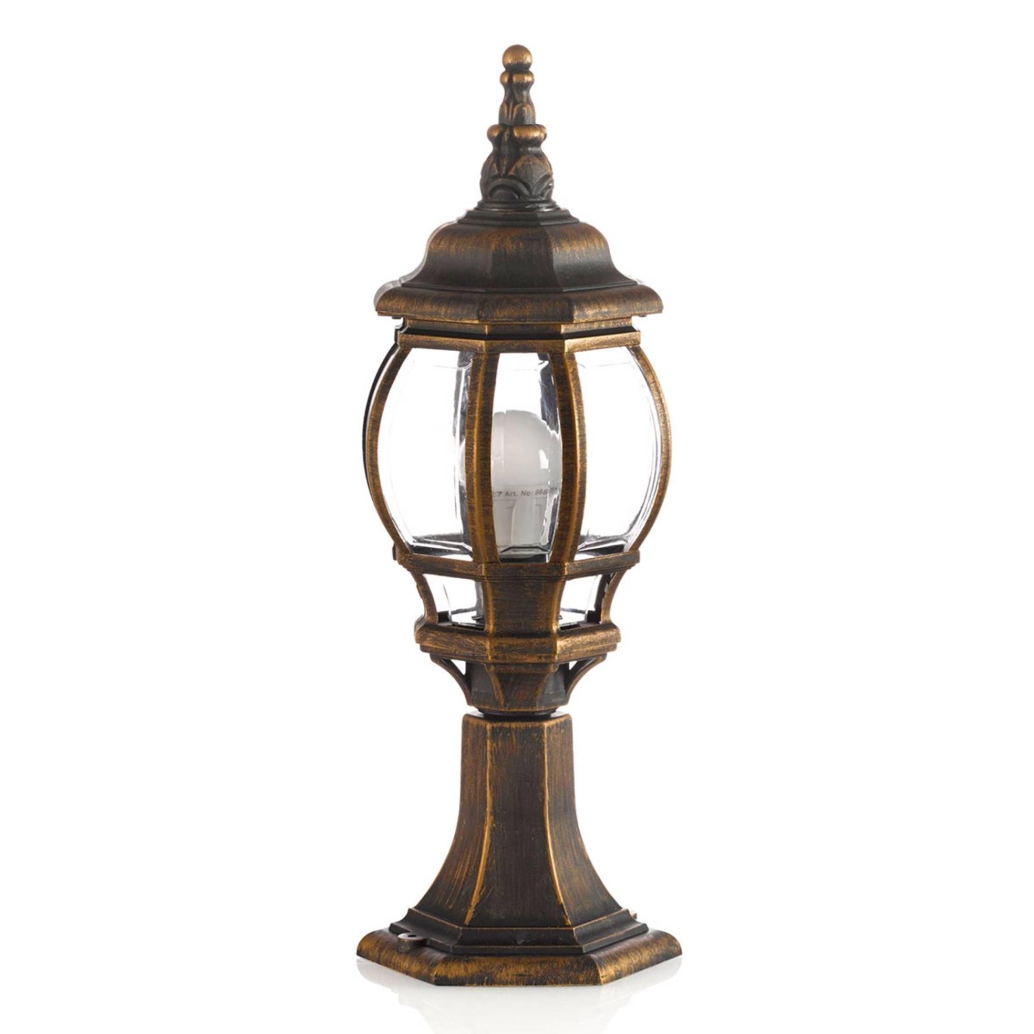 Lindby Außenleuchte Nadesha 9949037 Spritzwassergeschützt Retro Vintage Antik in Gold Messing 1-flammig E27