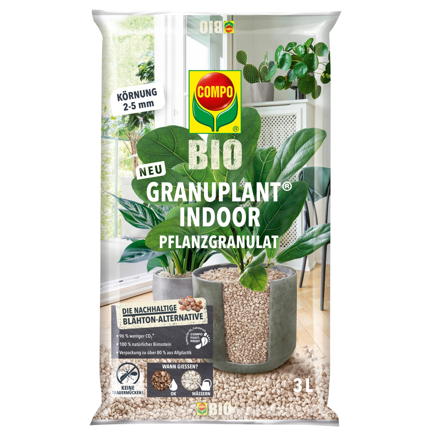 Compo Bio-Pflanzgranulat Granuplant Indoor 3 l