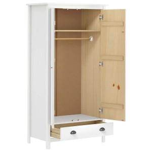 vidaXL Kleiderschrank mit 2 Türen Hill Weiß 89x50x170 cm Kiefernholz 288948