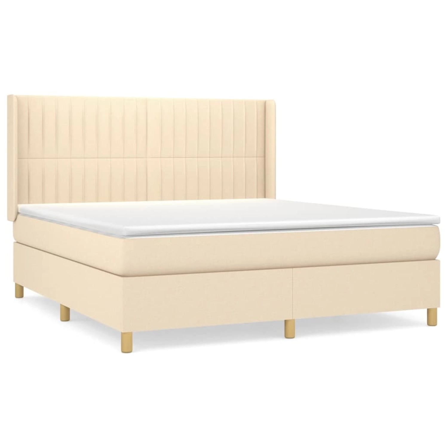 vidaXL Boxspringbett mit Matratze Creme 160x200 cm Stoff1396431 günstig online kaufen