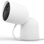 Weiße Philips Hue Secure Kamera mit Kabel und Standfuß für die Videoüberwachung.