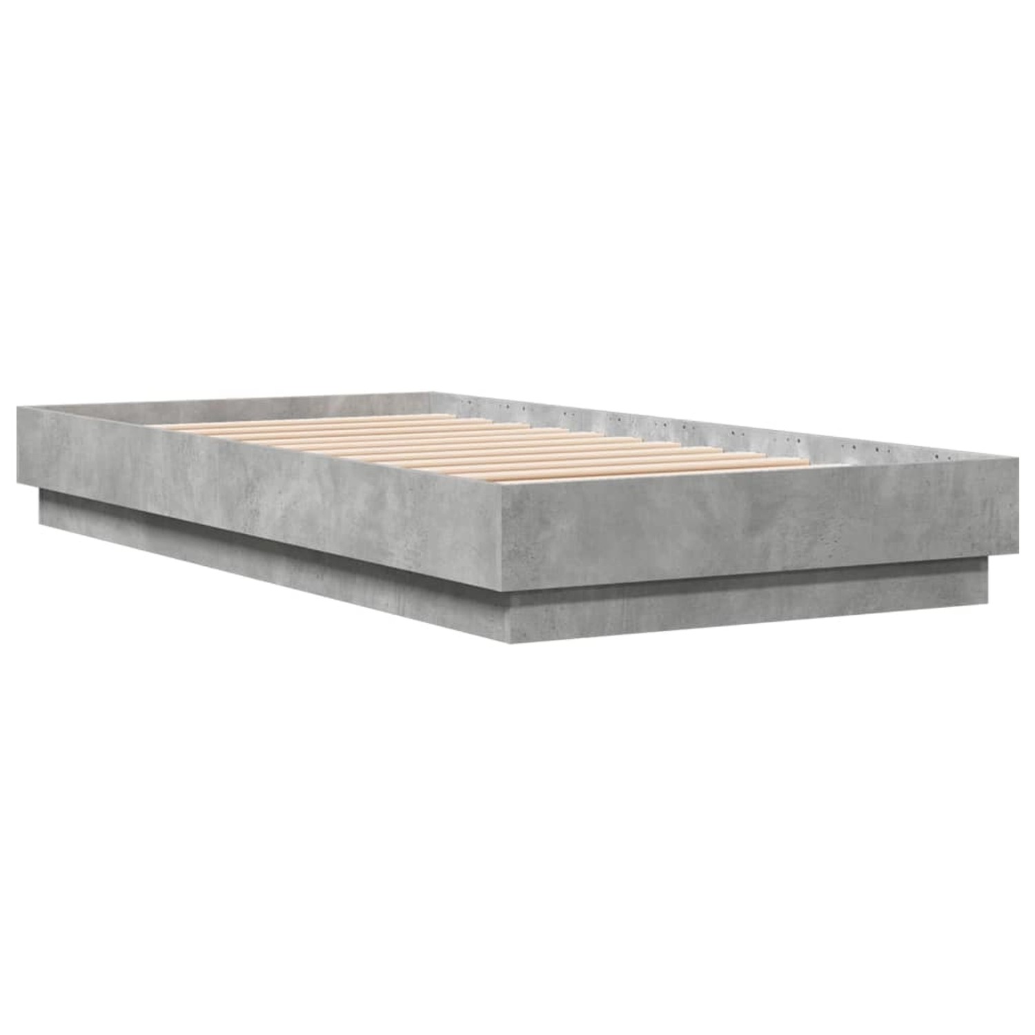vidaXL Bettgestell mit LED Betongrau 75x190 cm 839549 günstig online kaufen