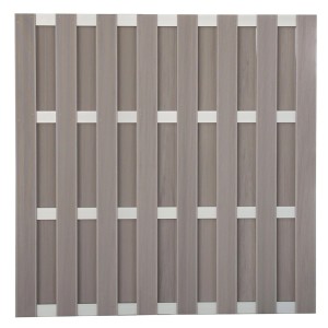 GroJa Sichtschutzzaun Quadratisch Bi-Color Sand, 180x180cm, WPC Zaun
