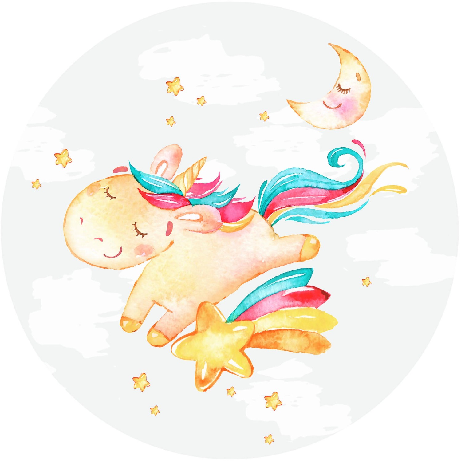 Erfurt Fototapete Vlies Rainbow Unicorn Ø 188 cm