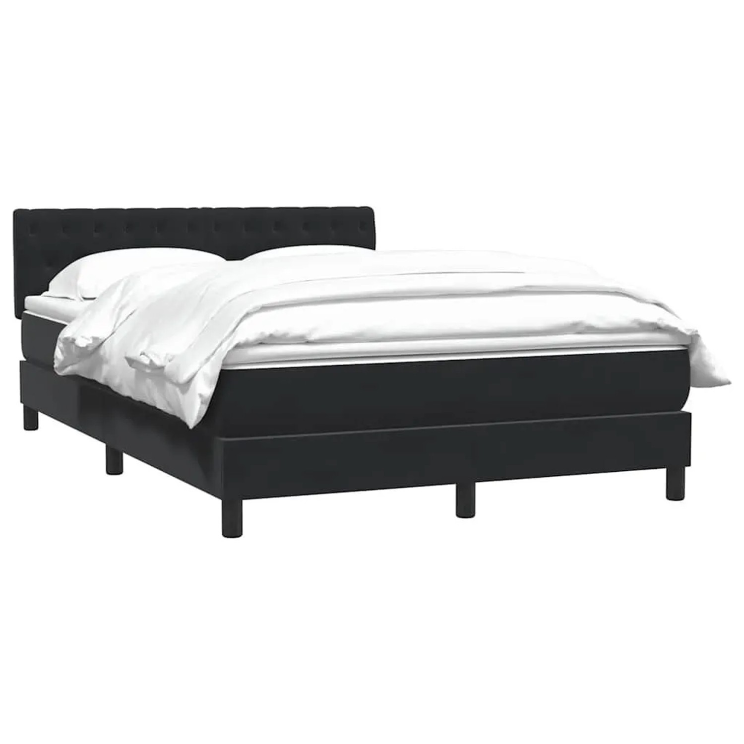 vidaXL Boxspringbett mit Matratze Schwarz 160x210 cm Samt 3316505 günstig online kaufen