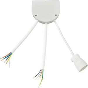 Bachmann Küchenanschlussbox mit Kabeln für Herdanschluss und Kochfeld.